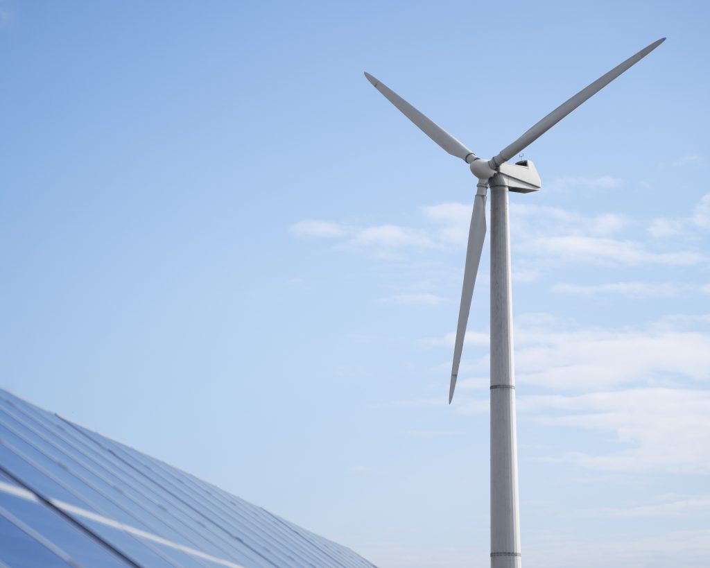 2solar pannels wind power plant arrangement